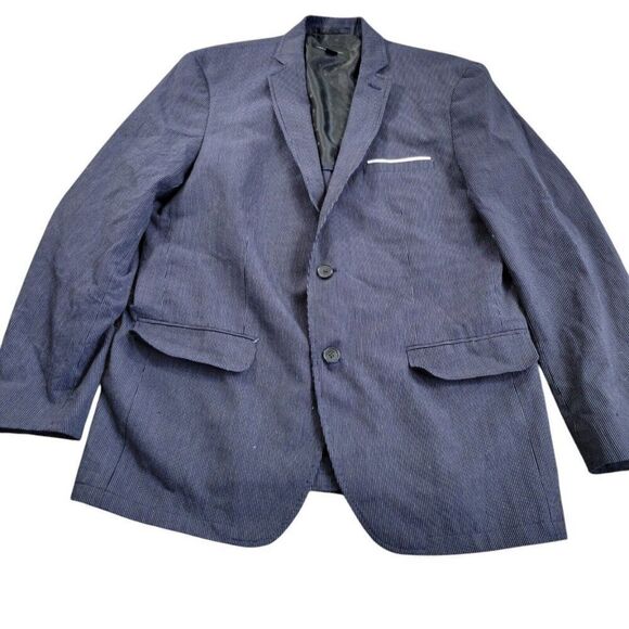 Inc International Concepts Blazer Mens Large Blue Pinstripe Lined Sport Jacket - Picture 1 of 7
